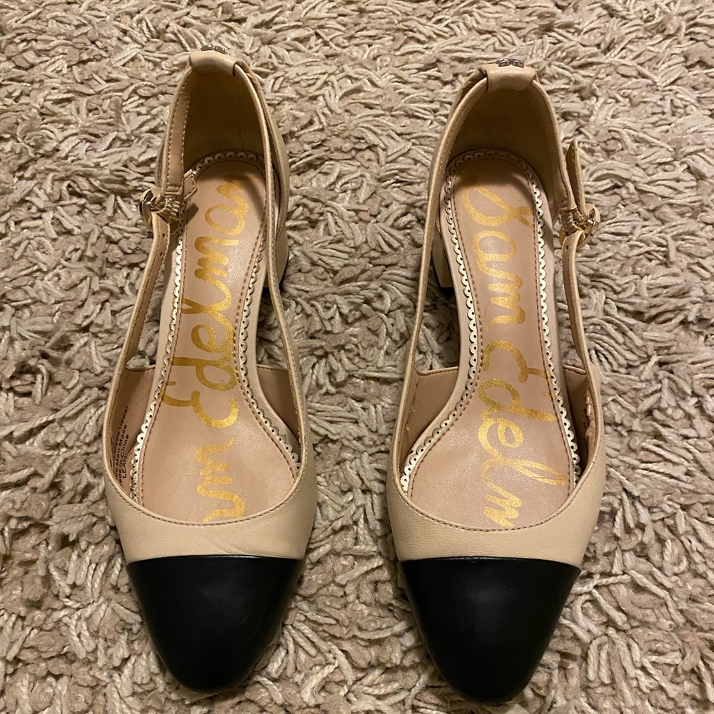SAM EDELMAN LEAH CAP TOE PUMPS Sz 5